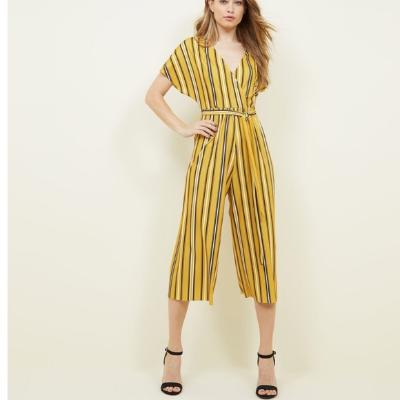 yellow ribbed jumpsuit